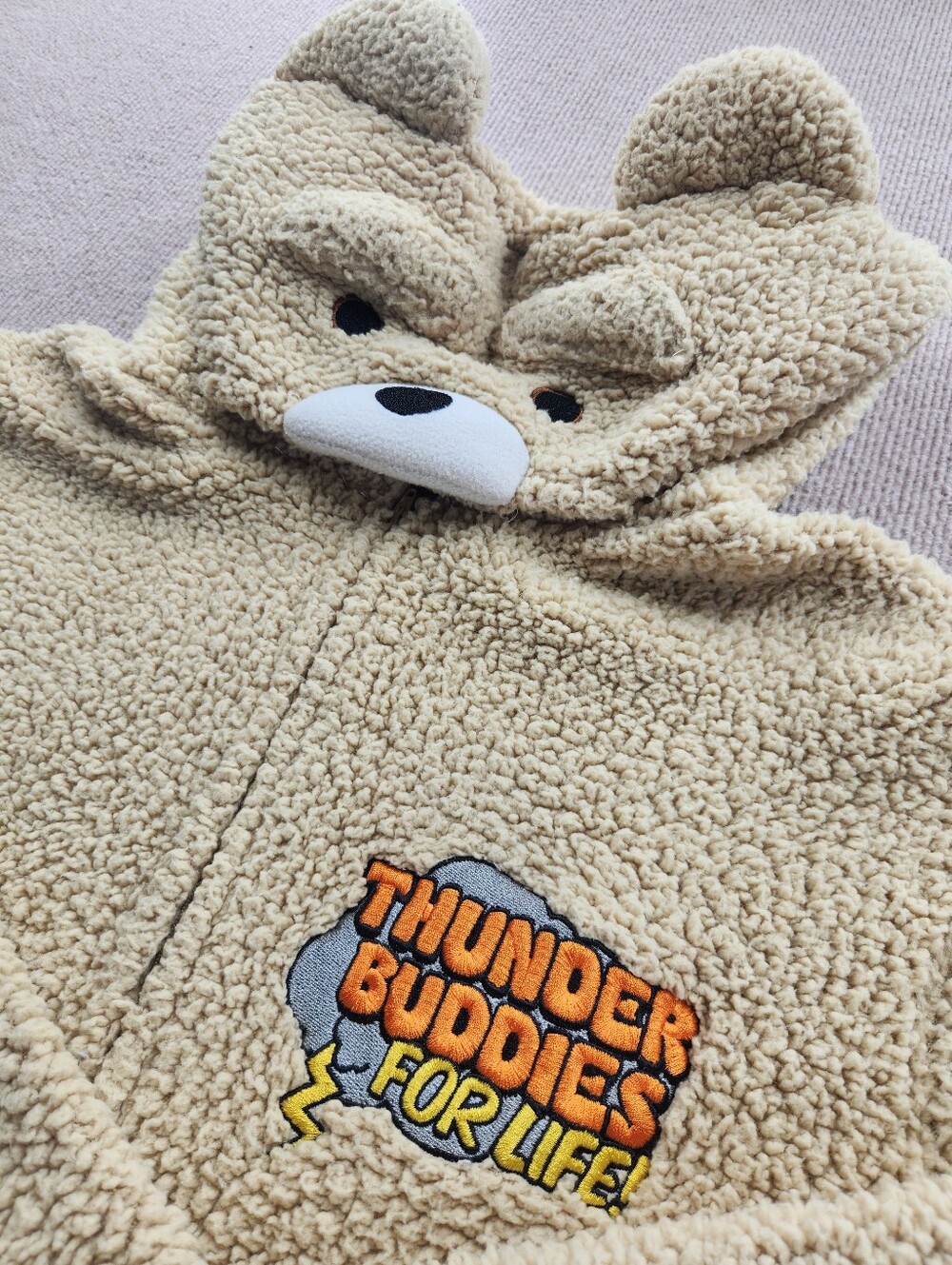 Ted 2 Thunder Buddies Bear Sleeper Costume XL Polyester Beige Padded Zip-Up